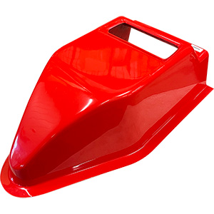 Bicknell Flat Top Big Block Fiberglass Hood Scoop, X-Red
