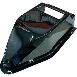 Bicknell Flat Top Big Block Fiberglass Hood Scoop, Black