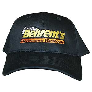 Behrent's Black Velcro Back Hat Behrent's Performance Warehouse Embroidered-Six Panel Twill Cap