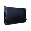 BSC 28in x 19in GM Double Pass Radiator, AN Inlet, Angled Outlet - Black