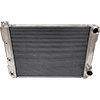 BSC 28in x 19in GM Double Pass Polished Aluminum AN Fitting Style Radiator - Top Right Inlet / Angled Bottom Right Outlet