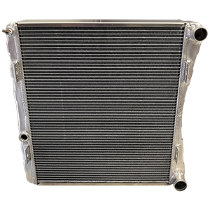 BSC 23.5in x 23.5in x 3.5in Northeast DIRT Modified Double Pass Aluminum Radiator - Top Right Inlet / Bottom Right Outlet