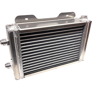 BSC 15in x 8.75in x 3 1/4in Double Pass Deck Mount Oil Cooler - (2) -12AN, (1) 1/2in NPT