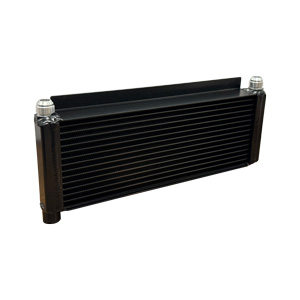 BSC Black Coated Lightweight Oil Cooler, 17.5" x 8" With 1" Flanges