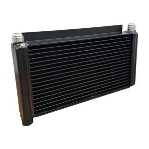 BSC Black Coated Lightweight Oil Cooler, 15.5" x 9" With 1" Flanges
