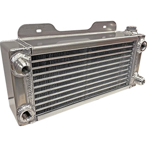 BSC 15in x 6.5in x 3 1/4in Double Pass Deck Mount Oil Cooler - (2) -12AN, (2) 1/2in NPT