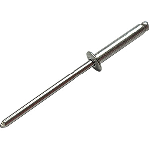 BSC 1/8" Diameter x 1/2" Grip x 1/4" Aluminum/Steel Head Mill Finish Rivets - Box of 250