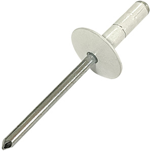 BSC 3/16" Diameter x 1/2" Grip x 5/8" Aluminum/Steel Head White Rivets - Box of 250