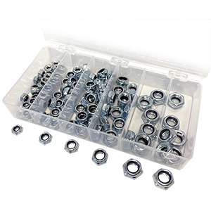 BSC 1/4in-20 to 1/2in-13 Coarse Thread 105-Piece Thin Locknut Kit