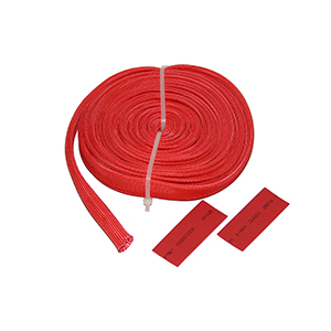 Bulldog Wire Sheathing, high heat fiberglass 10mm x 25ft (3/8") red