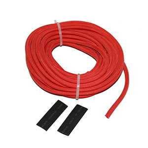 Bulldog Wire Sheathing, high heat fiberglass 5mm x 25ft (3/16") red