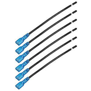 Bulldog Switch Wire 16awg, spade to open, black, 6pcs