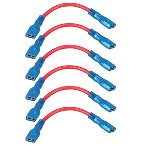 Bulldog Switch Wire 16awg, spade to spade, red, 6pcs