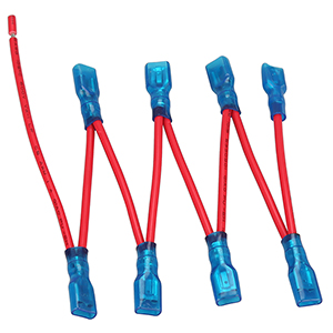 Bulldog Switch wire, multi-spade x 8, red 16AWG UL