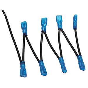 Bulldog Switch wire, multi-spade x 8, black 16AWG UL