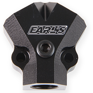 Earl's Fuel Distribution Y-Block, Inlet Size 1/2" NPT