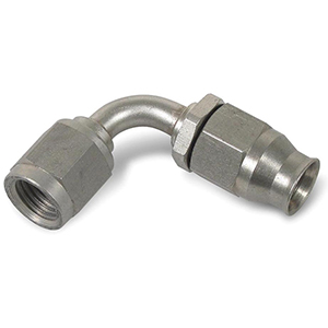 Earl's 90&deg; Stainless Tube Speed-Seal Non-Adjustable Hose End, Size -3 AN