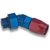 Earl's 45&deg; Swivel-Seal Hose End , -10 AN to -8 Hose, Red/Blue
