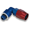 Earl's 90&deg; Swivel-Seal Hose End , 12mm x 1.25 To -6 Hose, Red/Blue