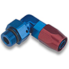Earl's 90&deg; Swivel-Seal Hose End , -10 AN to -10 Hose, Red/Blue