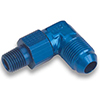 Earl's 90&deg; -12 AN Male to 1/2" NPT Swivel, Blue
