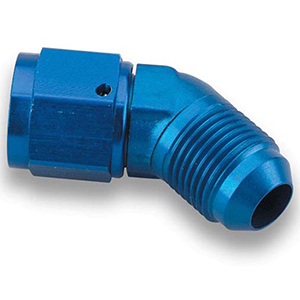 Earl's 45&deg; -10 AN Male to Female Swivel, Blue