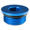 Earl's -10 AN Port Plug with O-Ring Seal, Blue Anodized Aluminum
