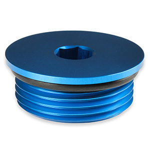 Earl's -12 AN Port Plug with O-Ring Seal, Blue Anodized Aluminum