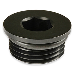 Earl's 10 AN Port Plug with O-Ring Seal, Black Anodized Aluminum