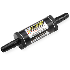 Earls 5/16-3/8 Barb Fuel Filter Black Ano