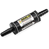 Earls 5/16-3/8 Barb Fuel Filter Black Ano