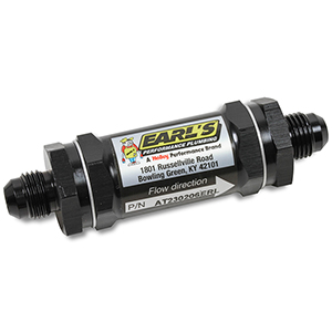 Earl's In-Line 85 Mic Screen Fuel Filter, -8 AN Male, Black