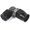 Earls Black Ano -6 90 Deg Al Lp Adj. Hose End