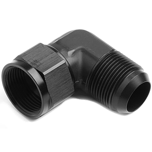 Earls Black Ano -16 90 Deg Male To Female Swivel