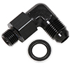 Earls Black Ano 90 Deg -6 Male-Male Swivel 12Mm X 1.25