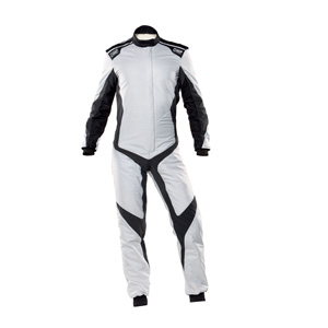 OMP Racing One Evo X Suit, Silver/Black Size 62