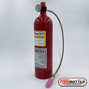 Fire Bottle Sprint Car 5 lb Automatic-Manual Pull System With Hose - SPARE BOTTLE ONLY