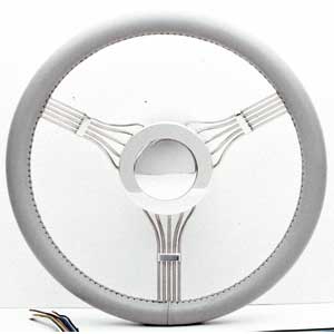 Steering Wheel: Banjo Steering Wheel Light Gray Horn Included