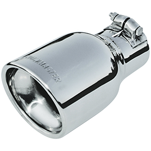 Flowmaster 15365 Exhaust Tip - 4.00 in. Rolled Angle Polished SS Fits 2.50 in. Tubing - clamp on