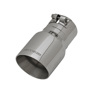 Flowmaster 15377 Exhaust Tip - 4.00 in. Angle Cut Polished SS Fits 3.00 in. Tubing - Clamp on
