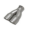 Flowmaster 15390 Exhaust Tip - 3.00 in Dual Angle Cut Polished SS Fits 2.50 in. - Left - Clamp on