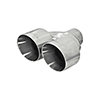 Flowmaster 15391 Exhaust Tip - Dual 4.00 in. Angle Cut Polished SS Fits 2.50 in. Tubing - Weld on