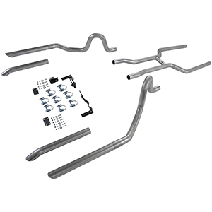 Flowmaster 17107 Header-back System - 2.50 in. Dual Rear Exit - Pipes Only No Mufflers