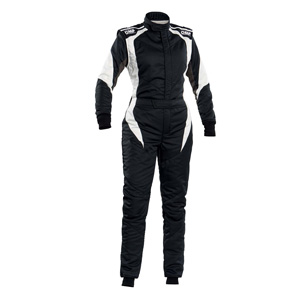 OMP Racing Elle  Suit, Black/White Size 40