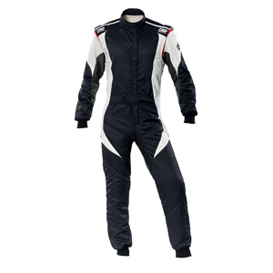 OMP Racing First Evo Suit, Black/White Size 62