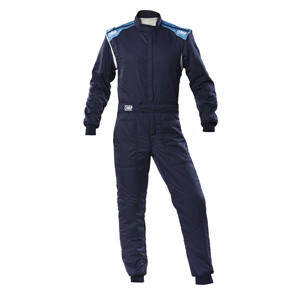 OMP Racing First-S Suit, Navy/Cyan Size 62