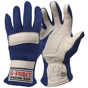 G-FORCE G5 RaceGrip Racing Gloves, SFI-5, X-Small, Blue