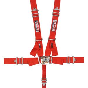 G-FORCE Pro Series Latch & Link 5-Point Individual Harness Set - Pull Down, Red