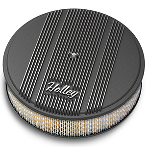 Holley 120-152 Holley Air Clnr, Finned, W/ 14x3 Paper Fltr, Blk