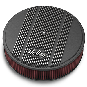 Holley 120-153 Holley Air Clnr, Finned, W/ 14x3 Premium Fltr, Blk